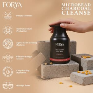 Acne Control Body Wash – 250ml Microbead Charcoal Cleanse