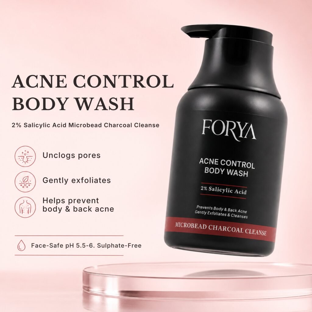 Forya Acne Control Body Wash with Salicylic Acid & Charcoal – 250ml