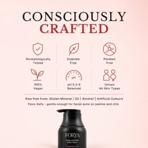 Forya Acne Control Body Wash with Salicylic Acid & Charcoal – 250ml