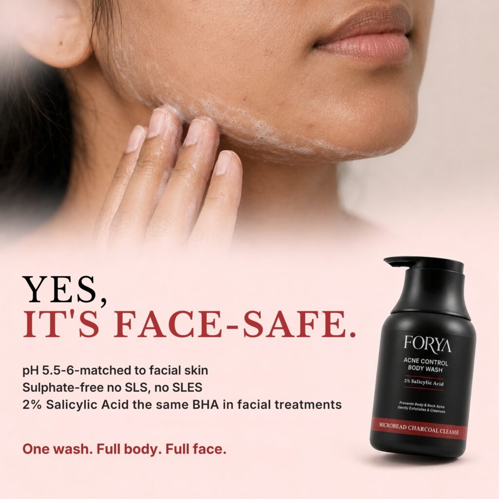 Forya Acne Control Body Wash with Salicylic Acid & Charcoal – 250ml