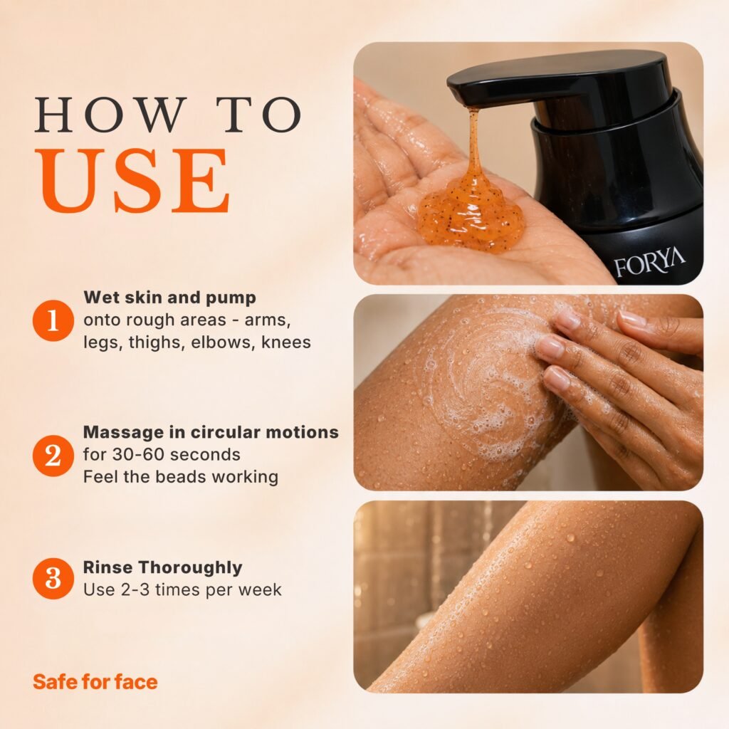 Forya Exfoliating Body Wash with AHA, BHA & Cellulose Beads – 250ml