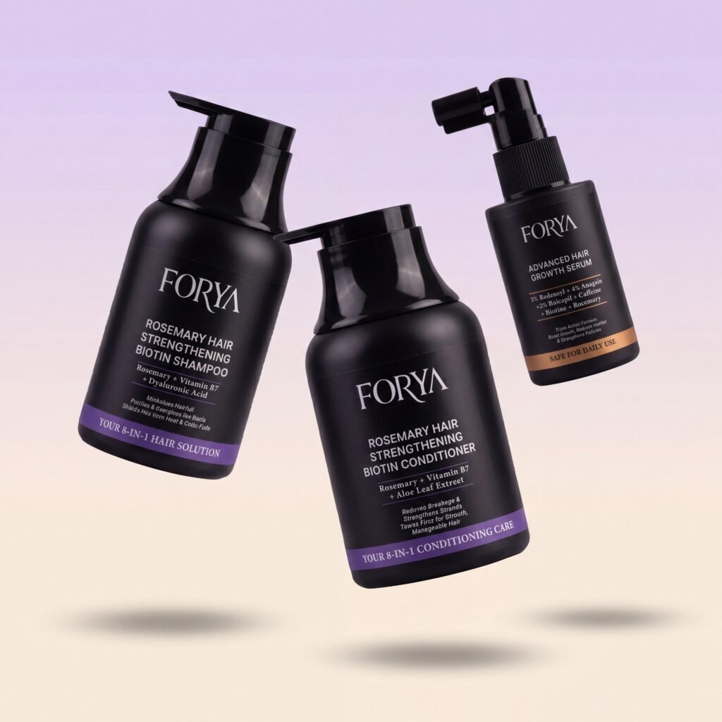Forya Hair Growth & Nourish Rosemary Trio | Shampoo, Conditioner & Serum