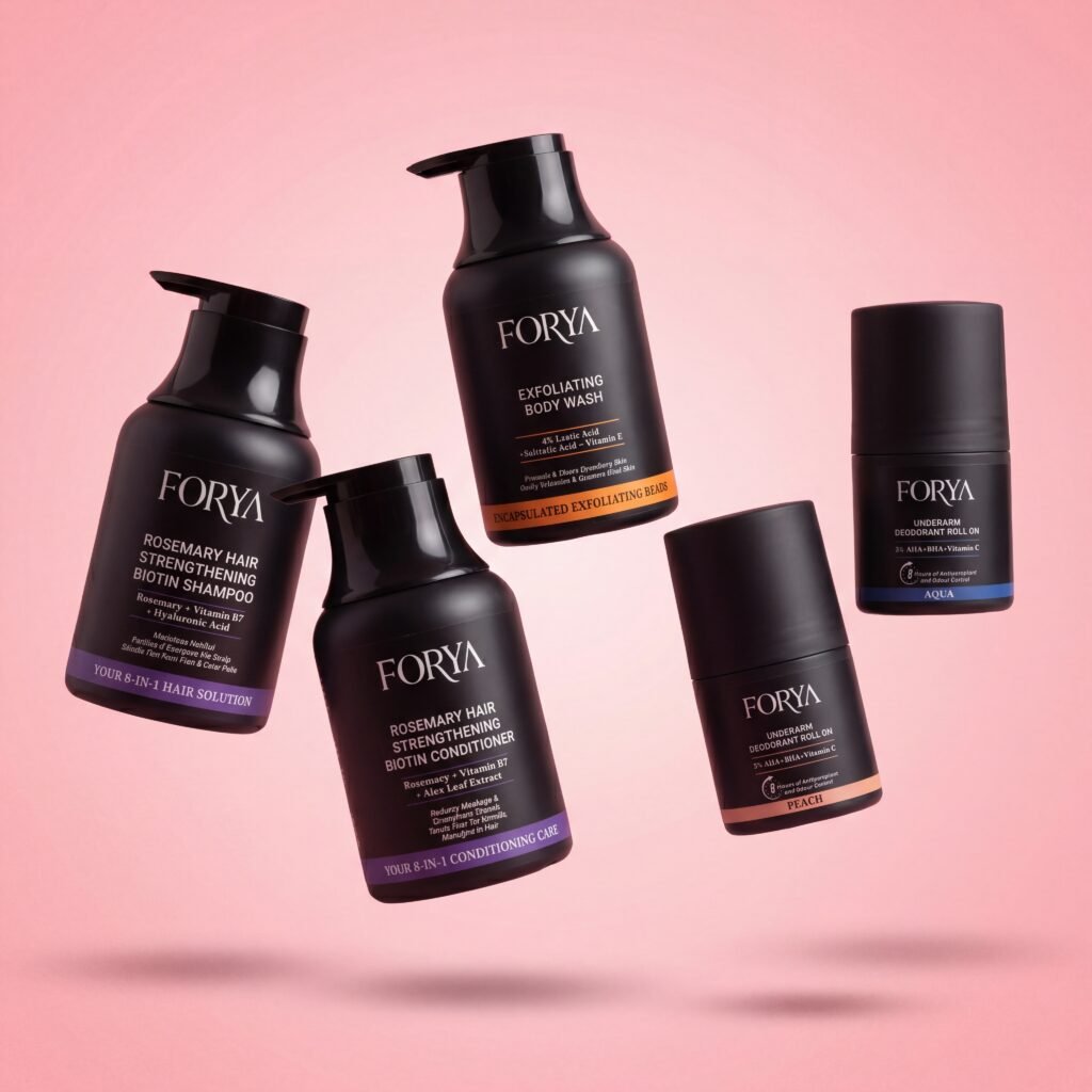 Forya “For You” Ultimate Care Set | Shampoo, Conditioner, Body Wash & 2 Roll-Ons