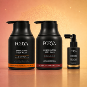 Forya "Gift Him" Rakhi Gift Set | Exfoliating Body Wash, Acne Body Wash & Hair Growth Serum